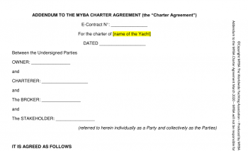 myba yacht charter agreement